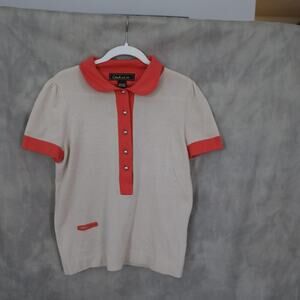 Gorgeous Vintage Coach 100% Cashmere 3/4 Button-Up Blouse